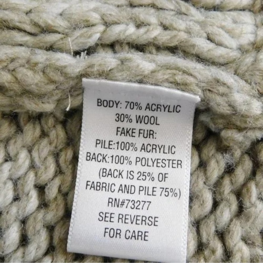 Apt. 9 Wool Blend Faux Fur Cable Knit Cardigan – Women’s Large | EUC! - Picture 7 of 8